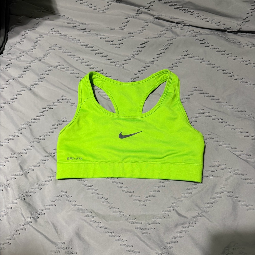 Nike Neon Yellow-Green Dri-FIT Women's Sports Bra
